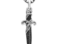 David Yurman подвеска Waves Dagger с чёрными бриллиантами