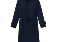 SANDRO Belted Trench — тренч с поясом, темно-синий