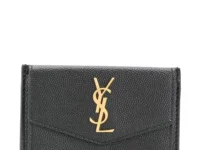 Saint Laurent Uptown — кардхолдер из телячьей кожи, чёрный