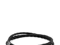 Nialaya Jewelry браслет оплёточный из телячьей кожи, чёрный