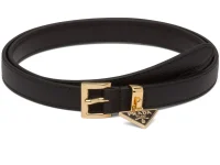 Prada Ремень с треугольной бляшкой Saffiano, чёрный
