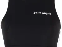 Palm Angels майка укороченная с боковыми лампасами
