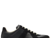 Maison Margiela Replica кроссовки низкие кожаные чёрные