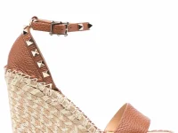 Valentino Rockstud Wedge Sandals эспадрильи коричневые