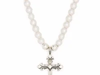 Emanuele Bicocchi Pearl Necklace With Cross