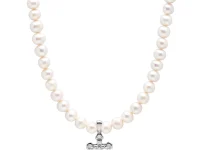 Nialaya Jewelry цепочка с подвеской-крестом и речным жемчугом