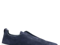 Zegna Triple Stitch слипоны замшевые синие