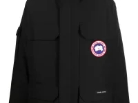 Canada Goose пуховик с капюшоном и логотип-нашивкой