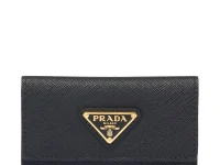 Prada картхолдер с треугольной эмалевой бляшкой