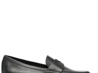 Santoni лоферы кожаные с пенни-планкой