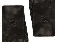 Dolce & Gabbana перчатки из тиснёной кожи с логотипом DG