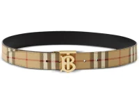 Burberry двусторонний ремень с узором Check и монограммой TB