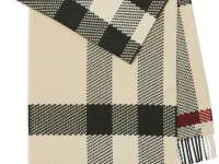 Burberry шарф шерстяной в клетку с бахромой