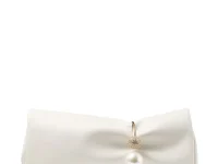 Jimmy Choo Xandra Crystal Bangle Clutch — белый клатч из кожи наппа