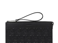 Ferragamo клатч из кожи с тиснёным логотипом