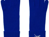 Burberry перчатки из кашемира с рёберным манжетом, синие