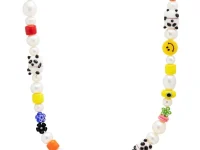 Nialaya Jewelry Panda pearl necklace — цепочка с бусинами и подвесками