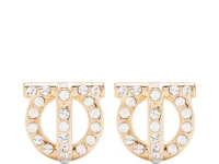 Ferragamo Gancio 3D Crystal Stud Earrings