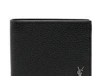 Saint Laurent Cassandre East/West — кошелёк двойного сложения, чёрный