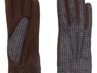 Canali Перчатки замшевые с узором «гусиная лапка»
