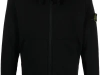 Stone Island худи на молнии со съёмным шевроном