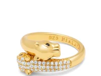 Nialaya Jewelry кольцо «Витая пантера» с позолотой