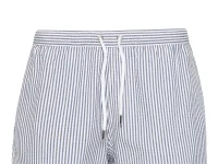 Maison Labiche шорты для плавания в полоску с вышивкой лобстера