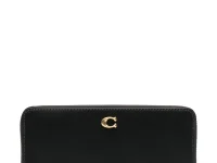 Coach Slim Accordion кошелёк из кожи телёнка, чёрный