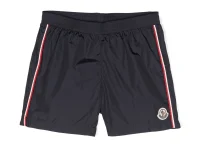 Moncler Enfant плавки с лого-нашивкой и боковыми полосами