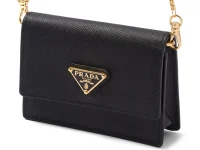 Prada кошелёк-картхолдер Saffiano с плечевым ремнём