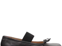 MM6 Maison Margiela Anatomic Numeric Ballerinas — чёрные балетки из кожи наппа