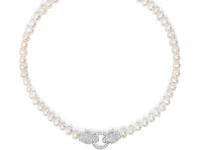 Nialaya Jewelry колье с подвеской-пантерой и жемчугом