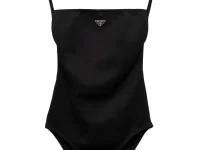 Prada Купальник с открытой спиной и треугольным логотипом