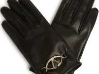 Valentino VLogo Signature перчатки из кожи телёнка, чёрные