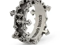 Emanuele Bicocchi Avelli Double Band Ring — кольцо двойная шинка с крестом