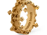 Emanuele Bicocchi Avelli double band ring — кольцо с двойной шиной и подвеской-крестом