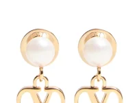 Valentino Garavani VLogo серьги с жемчугом золотистые
