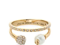 Jimmy Choo кольцо двойное с кристаллами, золотой