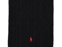 Polo Ralph Lauren шарф вязаный косами чёрный