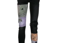 AMIRI Bandana Art jeans — зауженные джинсы, чёрный