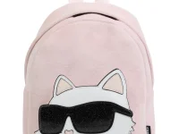 Karl Lagerfeld Kids Choupette backpack — детский рюкзак из велюра, розовый