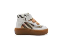 Burberry Kids Check and Leather High-top Sneakers