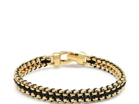 Nialaya Jewelry браслет Woven 8mm Box Chain золотой