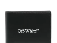 Off-White кошелёк Bookish logo-stamp двойного сложения, чёрный