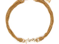 Saint Laurent Cassandre браслет с кисточкой, золотой
