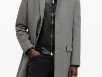 AllSaints пальто Hal coat серое