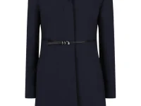 Givenchy Voyou coat — синее однобортное пальто из шерсти с поясом