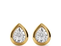 Monica Vinader Pear Diamond stud earrings — серьги-гвоздики с бриллиантом