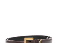 Saint Laurent Cassandre ремень кожаный красный
