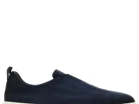 Santoni Victory — синие слипоны из телячьей кожи и замши